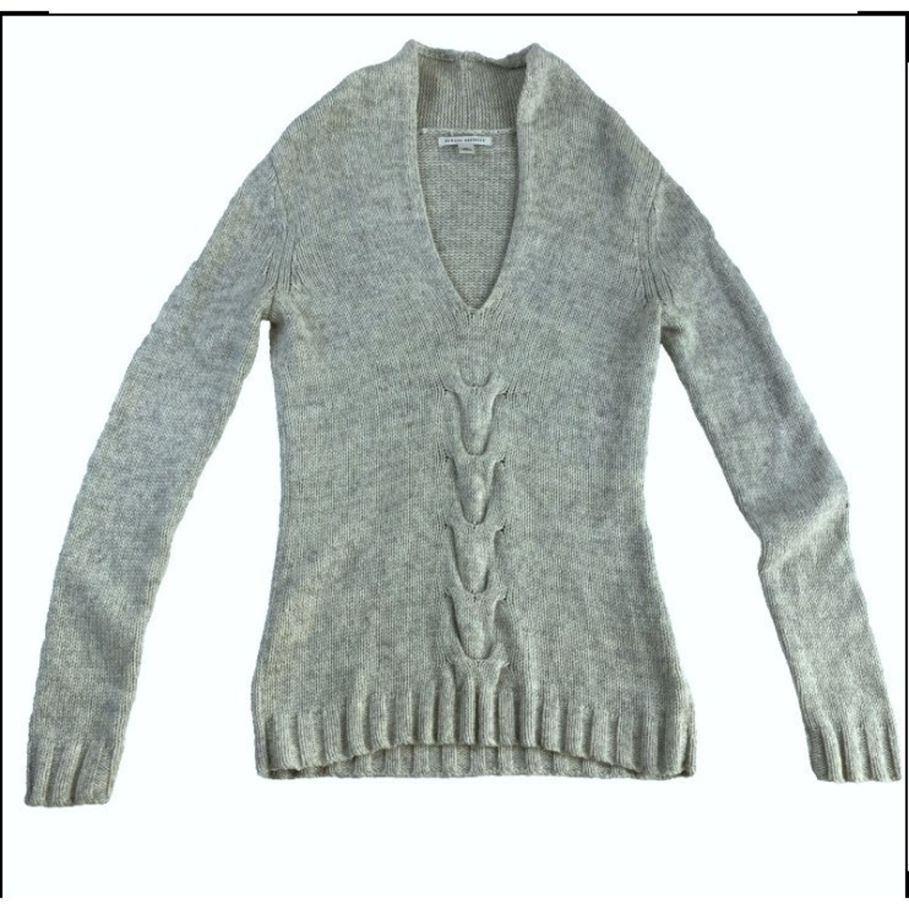 Banana Republic Knit Sweater Women Sz M Grey Wool Cashmere‎ Blend Soft